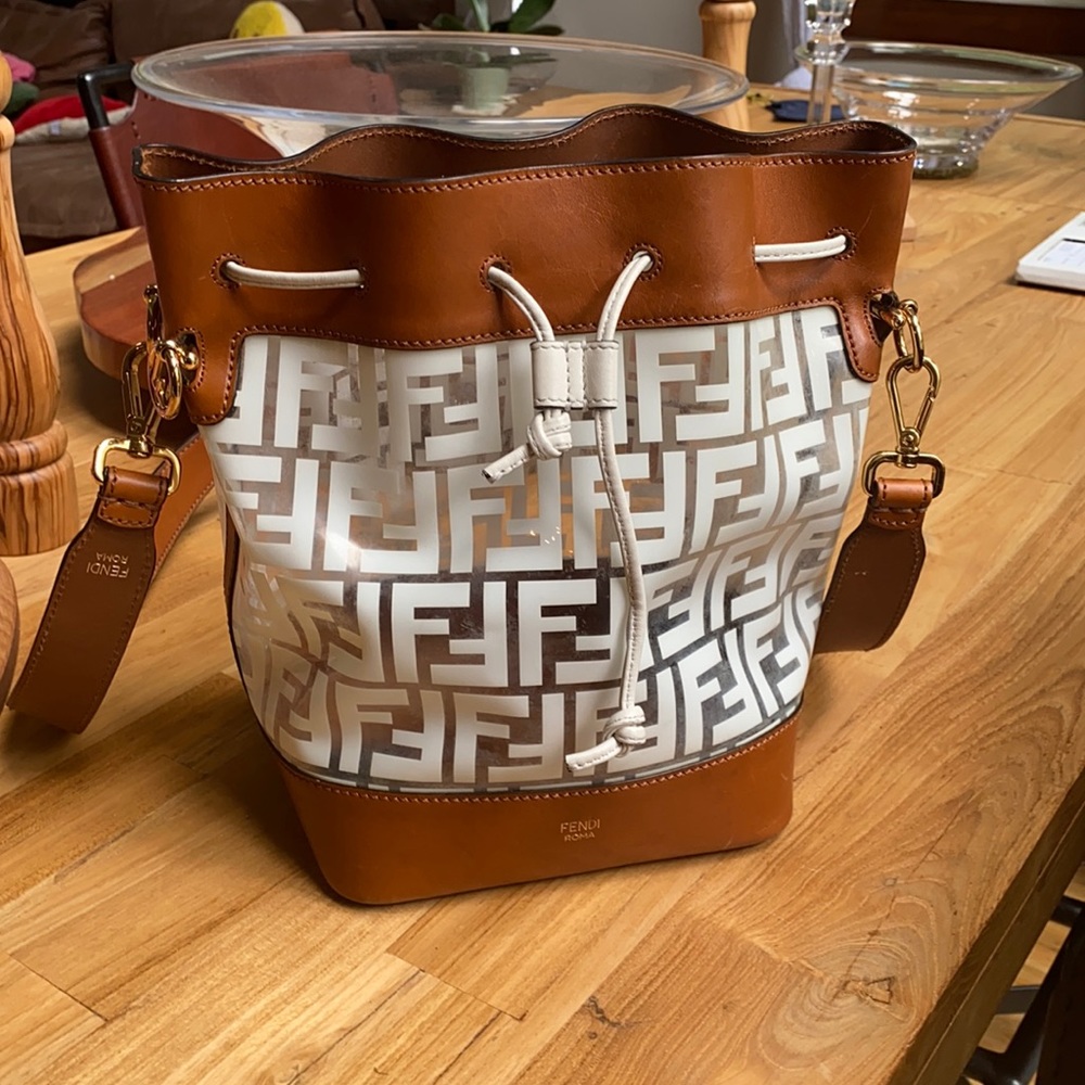 Calfskin F is Fendi Grande Mon Tresor Bucket Bag